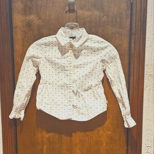 Tommy Hilfiger Girls 6X Long Sleeve Blouse Button Down Floral Print